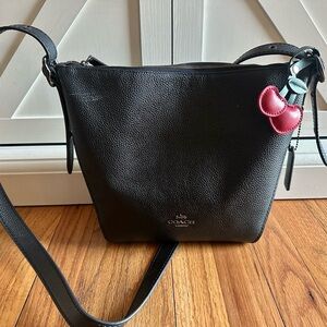 Coach Black Crossbody Bag with Cherry Charm